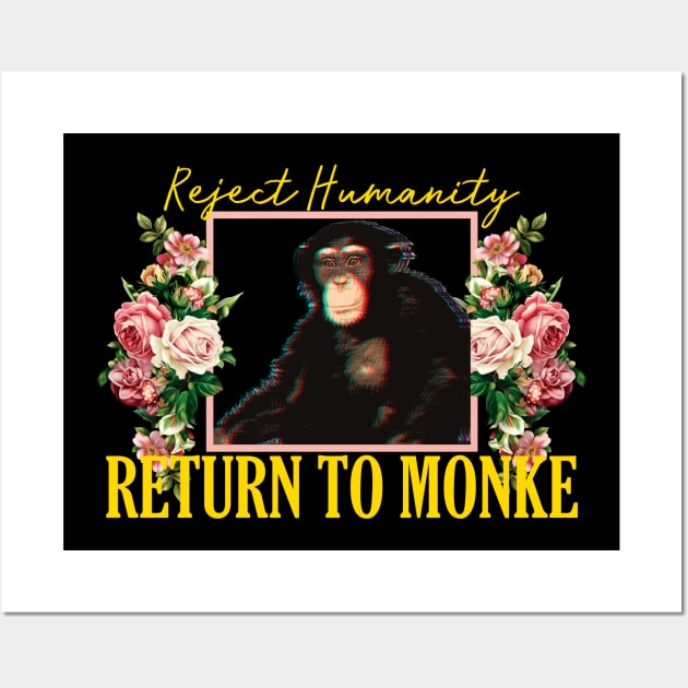 RETURN TO MONKE Vintage Floral Wall Art by giovanniiiii